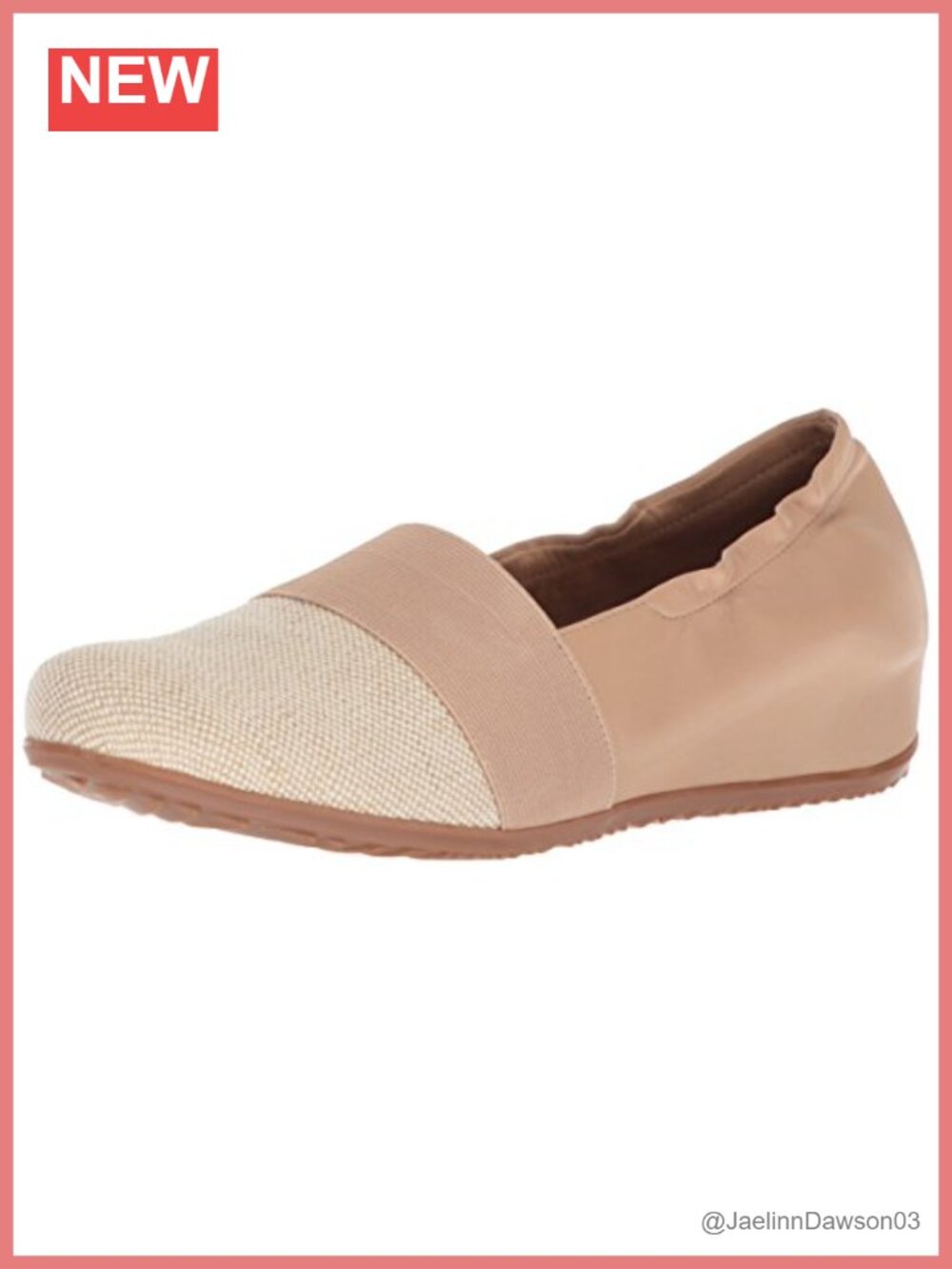 Women's Leather Ballet Flats with Elastic - SoftWalk Wonder Slip-On